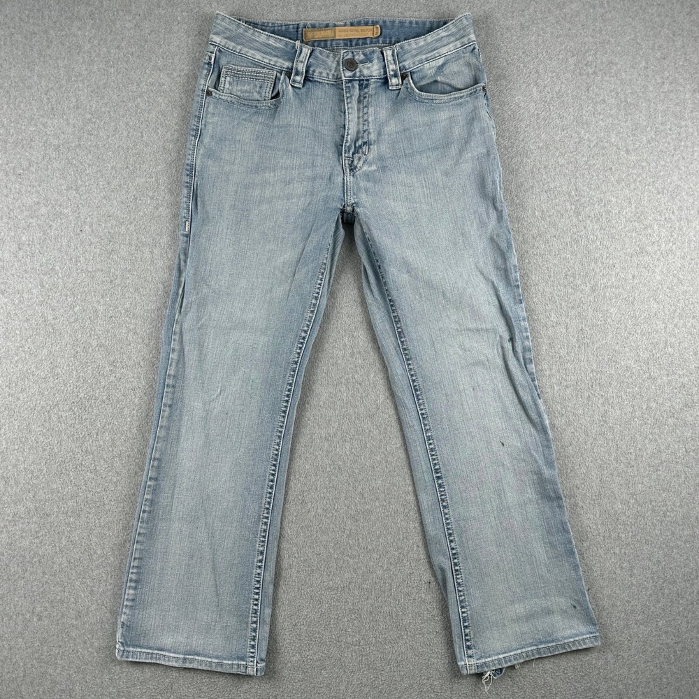 Rock & Roll Denim Jeans‎ Mens Blue Double Barrel Bootcut Light Wash Distressed